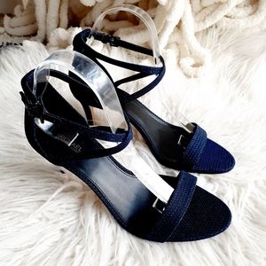 New Michael Kors Ava Strappy Sandal Glittery Blue